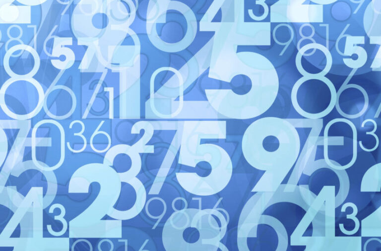 An abstract blue pattern with numbers