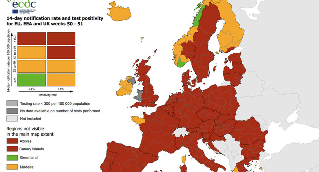 Suur Euroopa koroonakaart ja tabel: vaata, kus on Eesti. 4 koroona 51