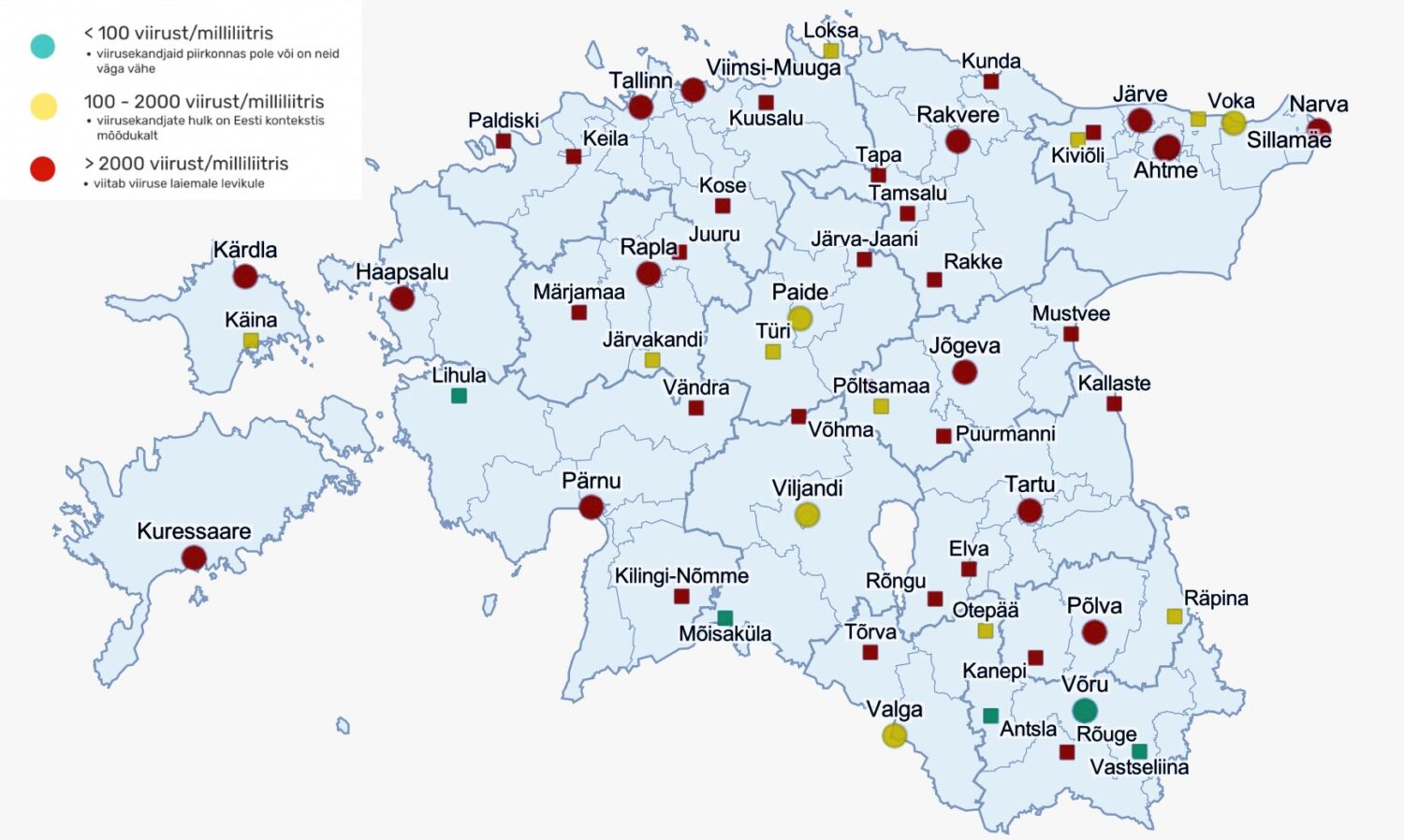 Reoveeuuringu tulemused 12.-16. aprillil. Allikas Tartu Ülikool