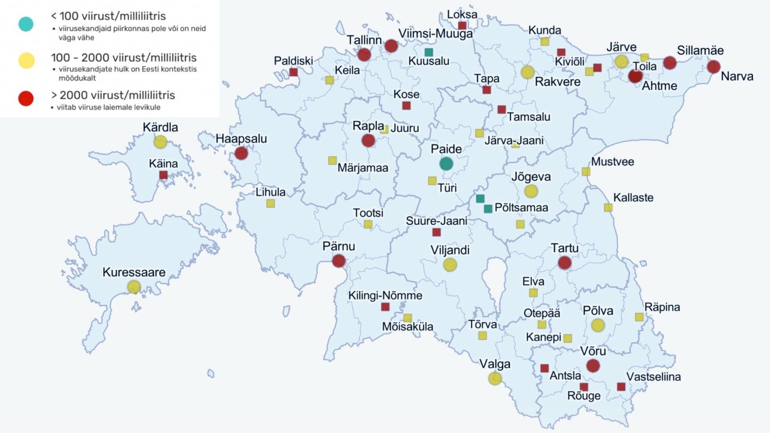 Reoveeuuringu tulemused 19.-23. aprillil. Allikas Tartu Ülikool
