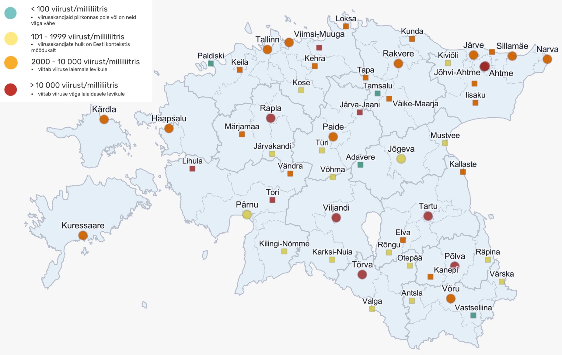 Reoveeuuringu tulemused 8.– 12. novembril. Allikas- Tartu Ülikool