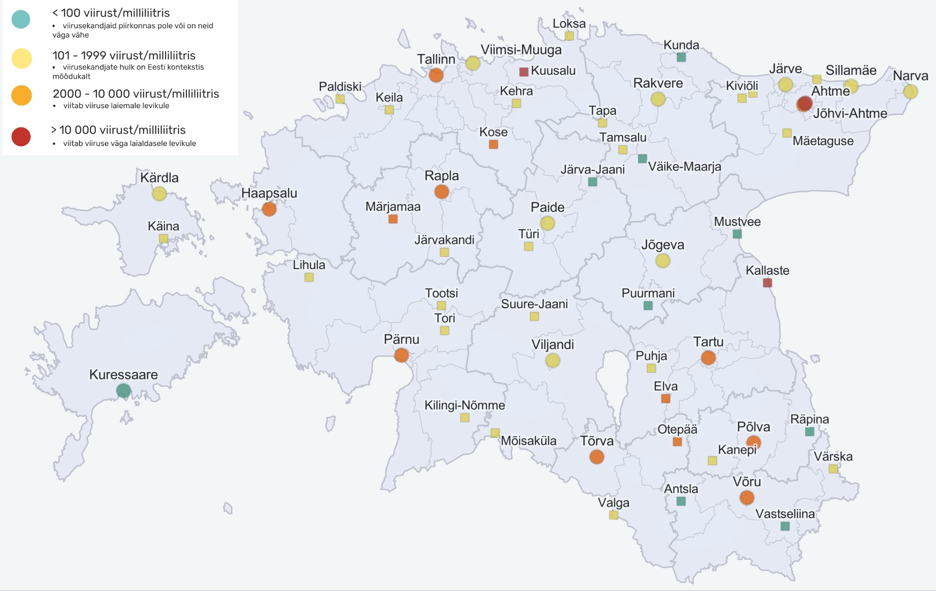 Reoveeuuringu tulemused ajavahemikul 13. – 17. detsember. Allikas- Tartu Ülikool