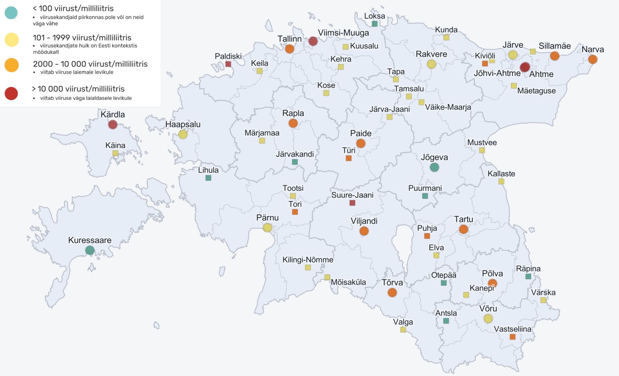 Reoveeuuringu tulemused ajavahemikul 6. - 10. detsember. Allikas Tartu Ülikool