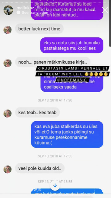 Staarblogija Mallukas jõi ennast täis ja paljastas šokeeriva sõnumivahetuse. 7 mallukas2