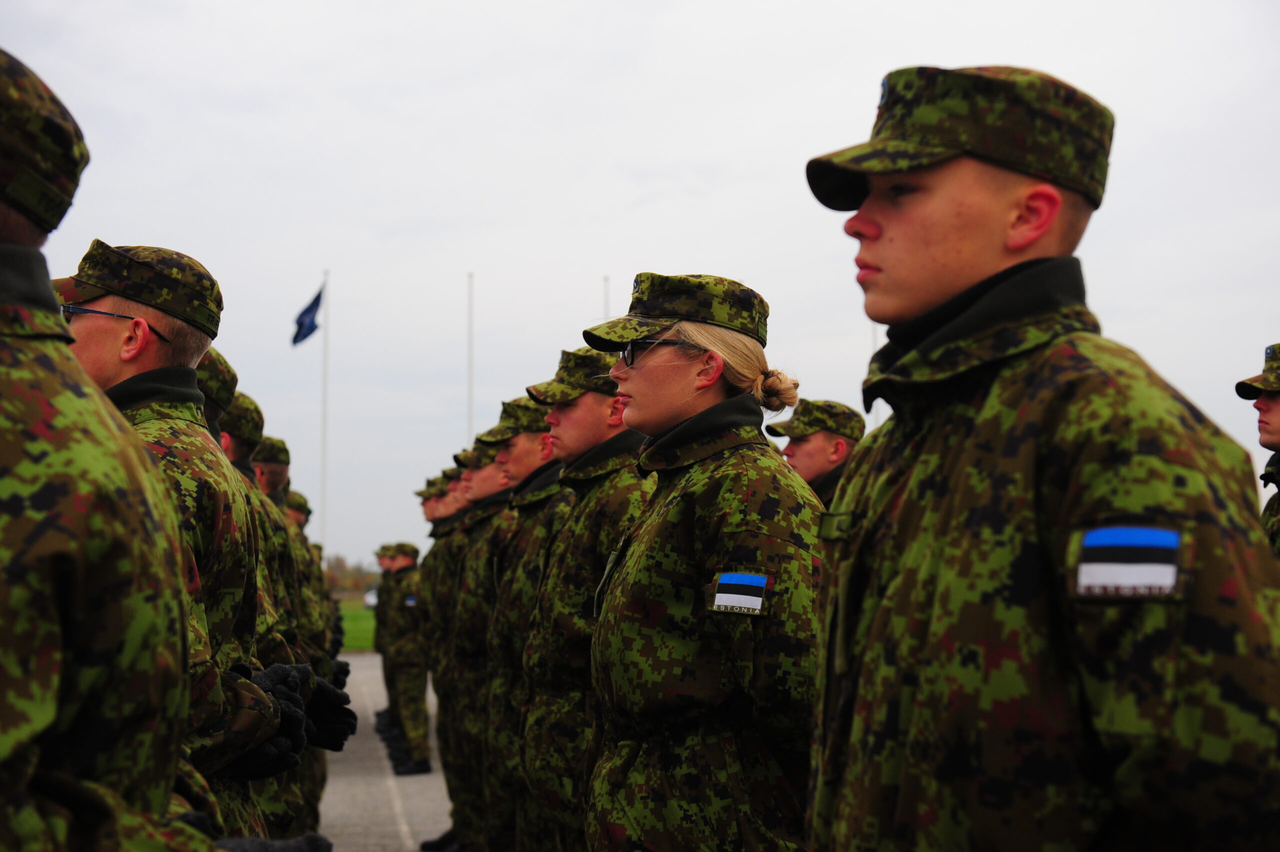 Estonian_Soldiers_stand_in_formation_during_a_welcome_ceremony_for_U.S._troops,_2014
