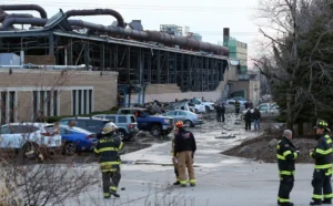 Plahvatuse tagajärjed I. Schumann & Co metallitehases Bedfordis Autor/allikas: SCANPIX/REUTERS/Aaron Josefczyk