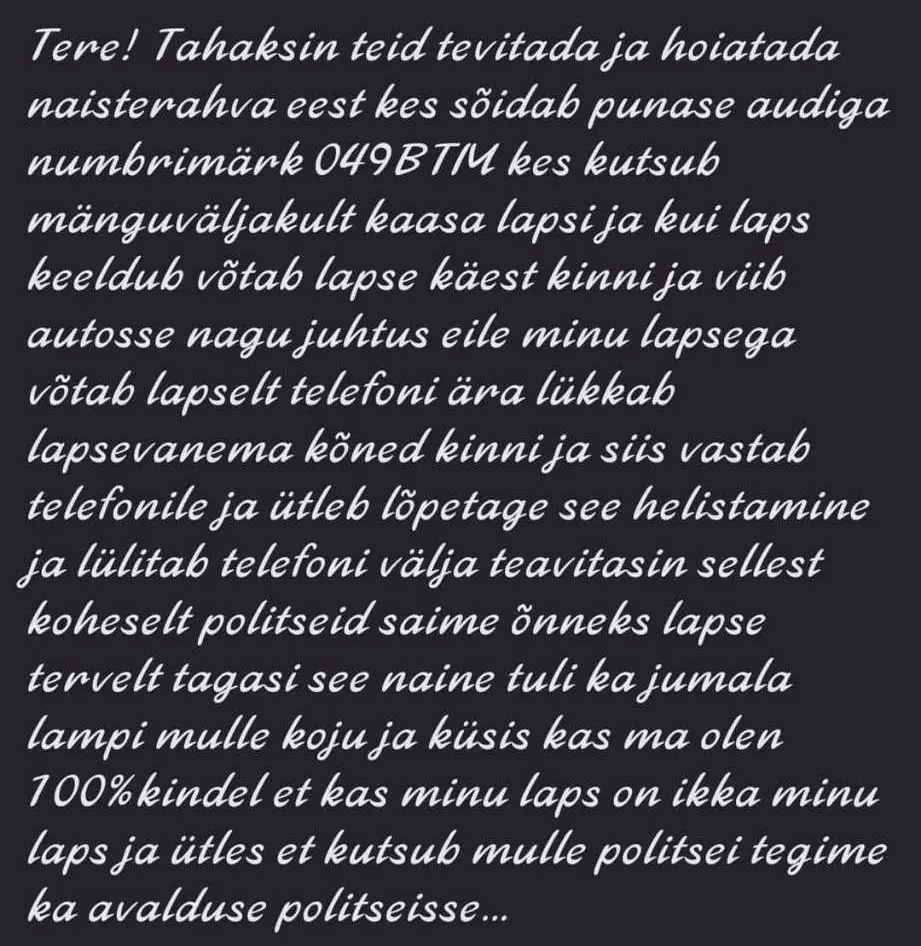 Võimalik vaid Jõgeval? Võõras naine tahtis röövida lapse 4 356606157 936675067391672 682773754716062276 n