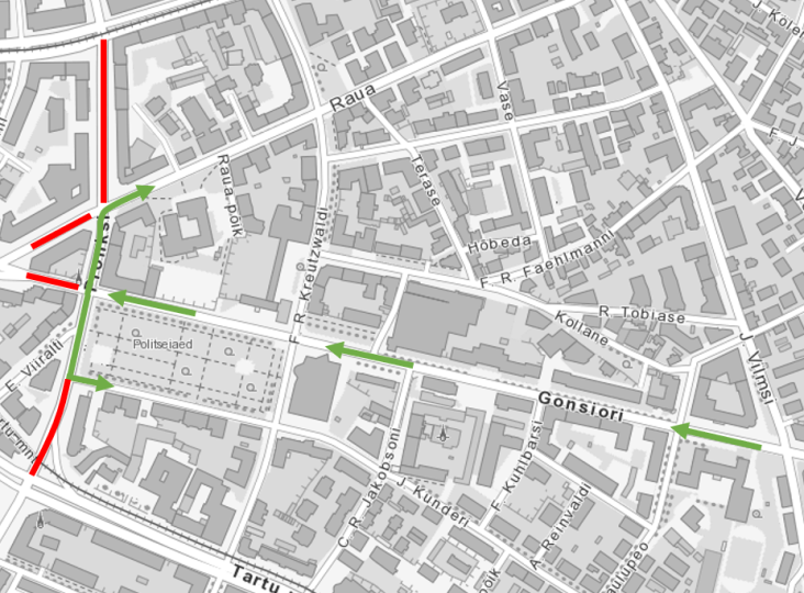 Liikluskorraldus Pronksi tänaval 1.-15.09.2023