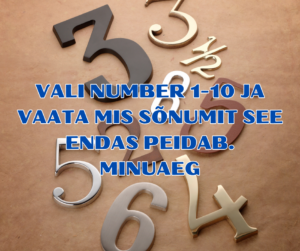 VALI NUMBER 1-10 JA VAATA MIS SÕNUMIT SEE ENDAS PEIDAB. MINUAEG
