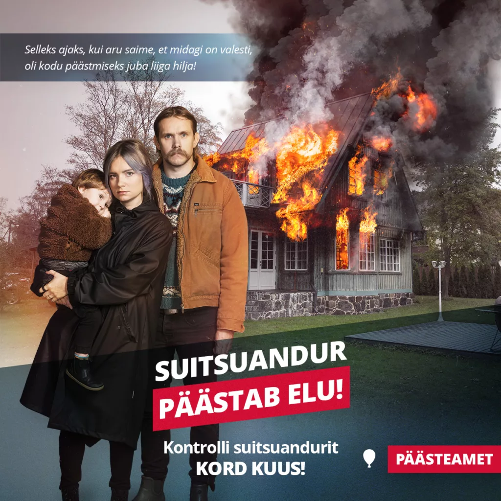 Päästeamet kontrollib 13-17.11.23 suitsuandurite olemasolu Eesti inimeste kodudes. Kui andur on puudu või ei ole see töökorras saad trahvi. 3 paasteamet suitsuandur 1200x1200 1