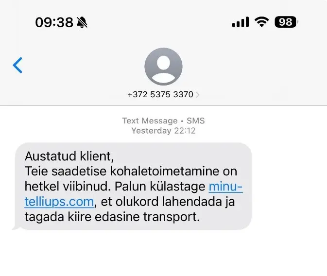 Politsei pidas kinni mehe, keda kahtlustatakse Eestis õngitsuslinkidega sõnumite saatmises 6 minu telliups 1